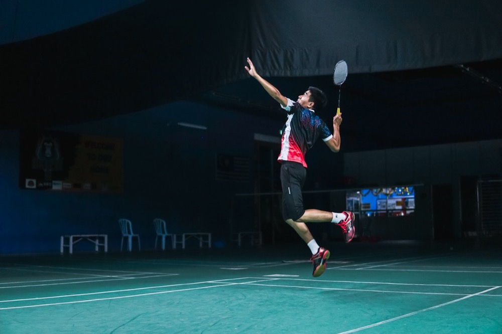 Pickleball court and paddles